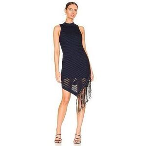 NWOT Jonathan Simkhai Chelle Fringed Pointelle Knit Dress Size XS